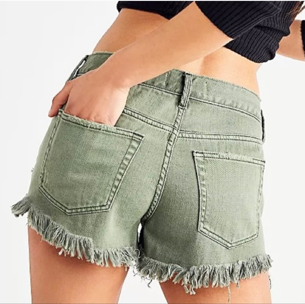 Free People Olive Green Shorts Size 25